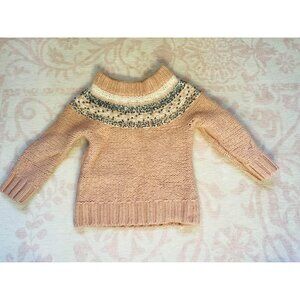 crewcuts girls knit pink sweater dress with beaded embellishments size 4/5